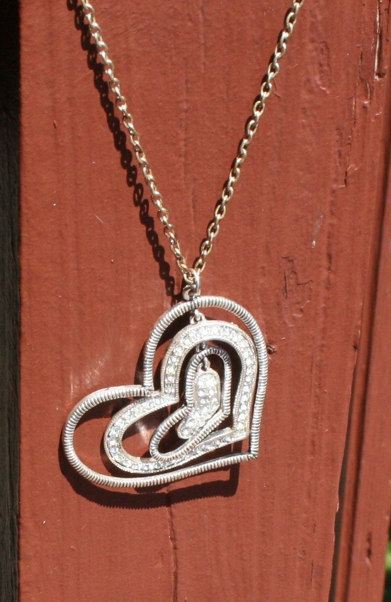 Heart Necklace Silver Chain image 5