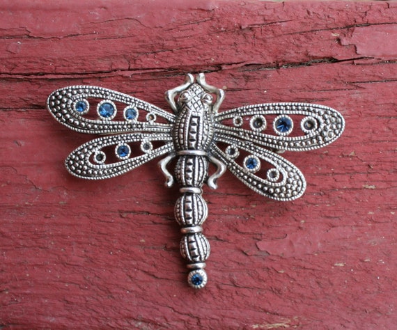 Dragonfly Brooch Pin Pot Metal - image 1