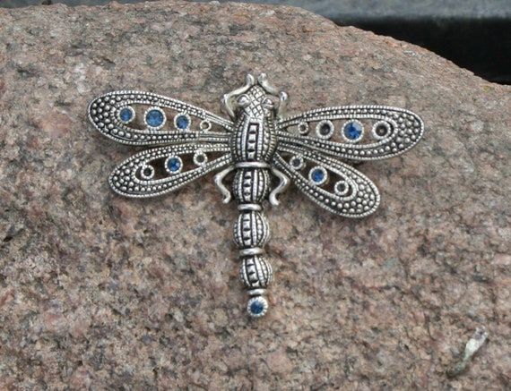 Dragonfly Brooch Pin Pot Metal - image 5