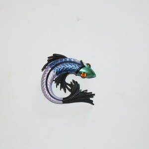 Black Koi Fish Brooch Pin