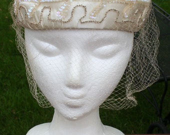 Vintage Hat Fascinator Beads Sequins 1950s - Etsy display picture 3