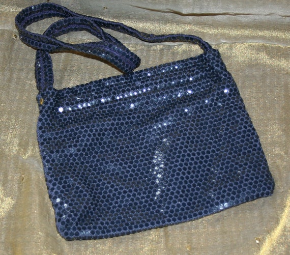 Vintage Purse Lumured Midnight Blue 1950s - image 5