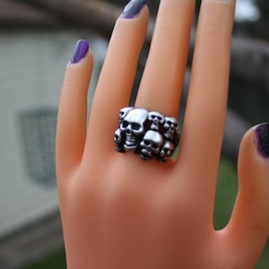 Skull Ring Silver Steel