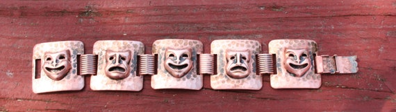 Comedy Tragedy Copper Panel Bracelet - image 5