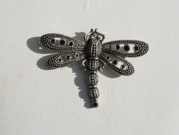 Dragonfly Brooch Pin Pot Metal - image 3