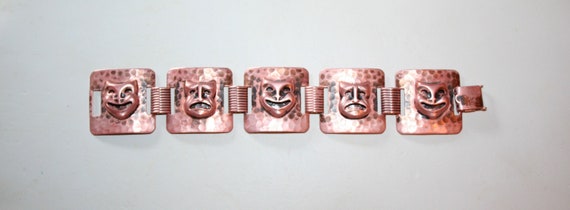 Comedy Tragedy Copper Panel Bracelet - image 2