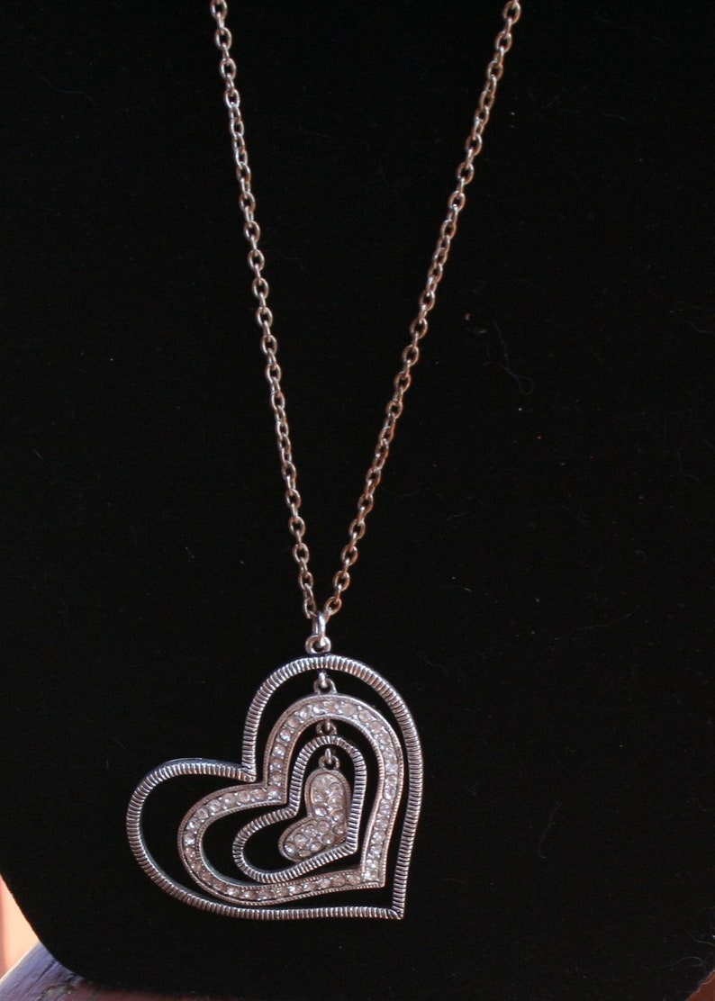 Heart Necklace Silver Chain image 3