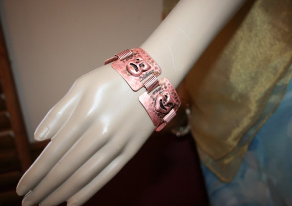 Comedy Tragedy Copper Panel Bracelet - image 8
