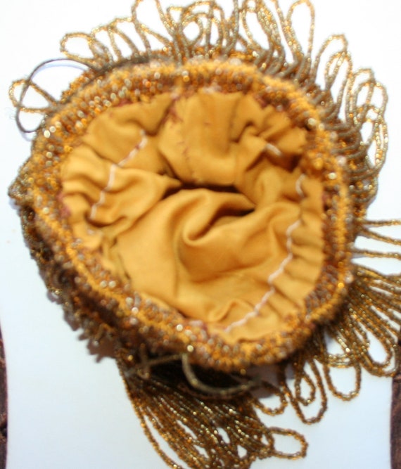 1920s Beaded Flapper Purse Gold - image 10