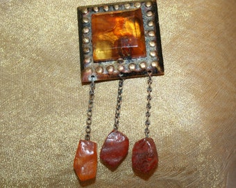 Baltic Amber Pendant Brooch