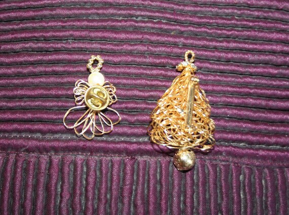 Christmas Tree and Angel Brooch Pin Set - image 7