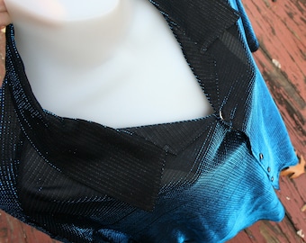 Mens Black and Blue Metallic Shirt