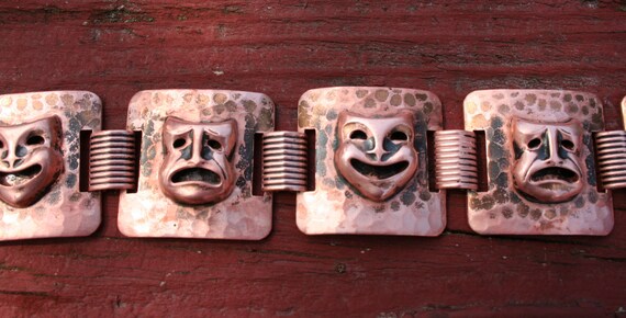 Comedy Tragedy Copper Panel Bracelet - image 6
