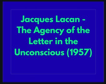 Jacques Lacan Agencja Listu 1957 Przewodnik do nauki Psychoanaliza Lingwistyka Analiza PDF Pobierz cyfrowo