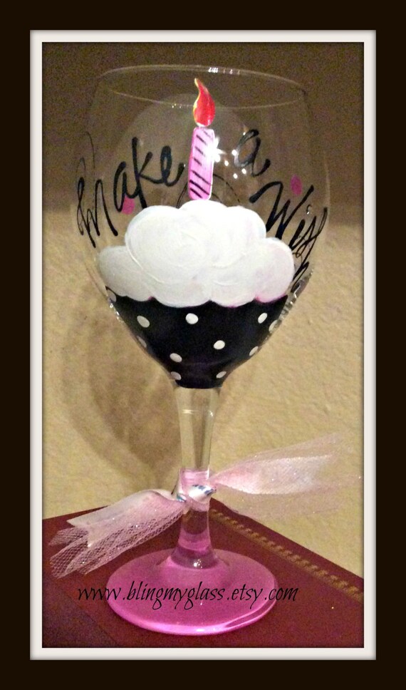Make A Wish Wine Glass Etsy