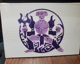 Dota 2 x monster hunter hero atlas art on canvas panels