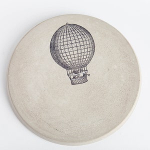 Trivet, Hot Plate, Concrete, Multi Functional, Hot Air Balloon, Gift under 25, Cement, Rustic Hostess Gift, Gift for Cooks image 1