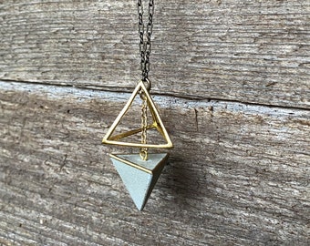 Geometric Necklace, Delicate, Art Deco, Architectural, Urban, Modern, Minimalist