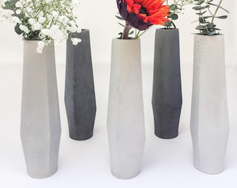 Concrete Modern Vase, Flower Vase Gift for Mom, Vase for Centerpiece, Modern Vase Gift, Minimal Wedding Gift