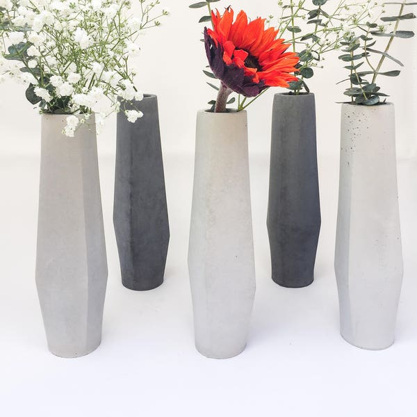Modern Vase, Modern Home Vase Decor, Geometric Vase, Modern Bud Vase, Minimalist Bud Vases, Minimalist Vase Home Decor, Concrete Vase