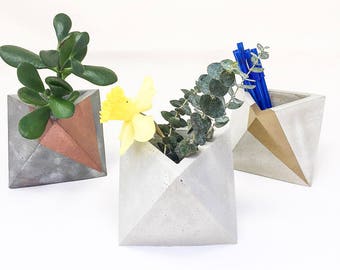 Concrete Planter Geometric, Octahedron, Concrete Succulent Planter, Modern Concrete Planter, Cement Planter, Large Concrete Planter