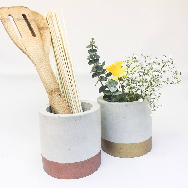 Kitchen Utensil Holder Concrete Utensil Holder Kitchen Etsy