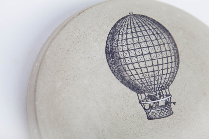 Trivet, Hot Plate, Concrete, Multi Functional, Hot Air Balloon, Gift under 25, Cement, Rustic Hostess Gift, Gift for Cooks image 2