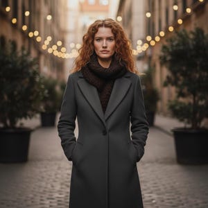 Charcoal Grey Wool Maxi Coat | Tailored Winter Overcoat