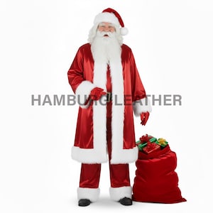 Professional Red Satin Santa Suit | Complete Christmas Costume