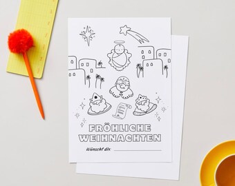 子供向けクリスマスアクティビティブック – 塗り絵、マンダラ、ゲーム、学習 | 印刷可能なPDF