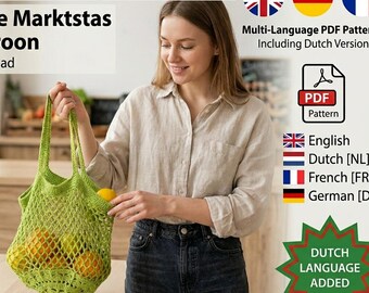 Molde para Sacola de Crochê em Malha | Sacola Ecológica para Compras | Download Imediato