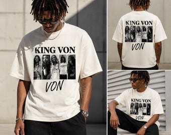 Arquivo PNG da camiseta King Von – Designs em preto e branco (Download digital)