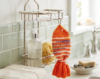 Porta-sabonete em crochê em formato de peixe – Bolsa de banho 100% algodão (Download digital)