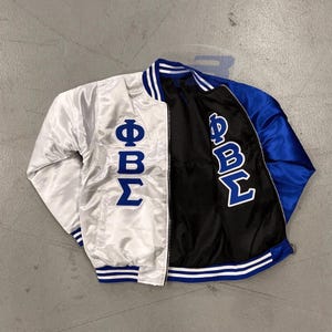 Phi Beta Sigma Satin Reversible Jackets Herr Sorority Beta Fotbollsjacka Herr Lettermen Kappa