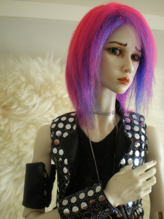 Hot Pink and Blue Faux Fur Wig for 60-70cm BJD Dolls Size 8-9 - Etsy Canada