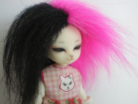 Half Black Half Pink Faux Fur Wig For Pukipuki And Similar Etsy Half Black Half Pink Faux Fur Wig For Pukipuki And Similar Etsy
