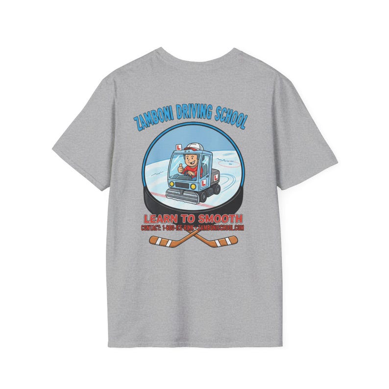 Zamboni Fahrschule T-Shirt | Hockey-Thema-T-Stück Bild 13
