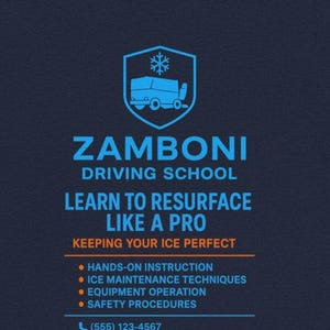 Zamboni Driving School Tee | Learn to Resurface Like a Pro, Ice Rink Shirt image 1