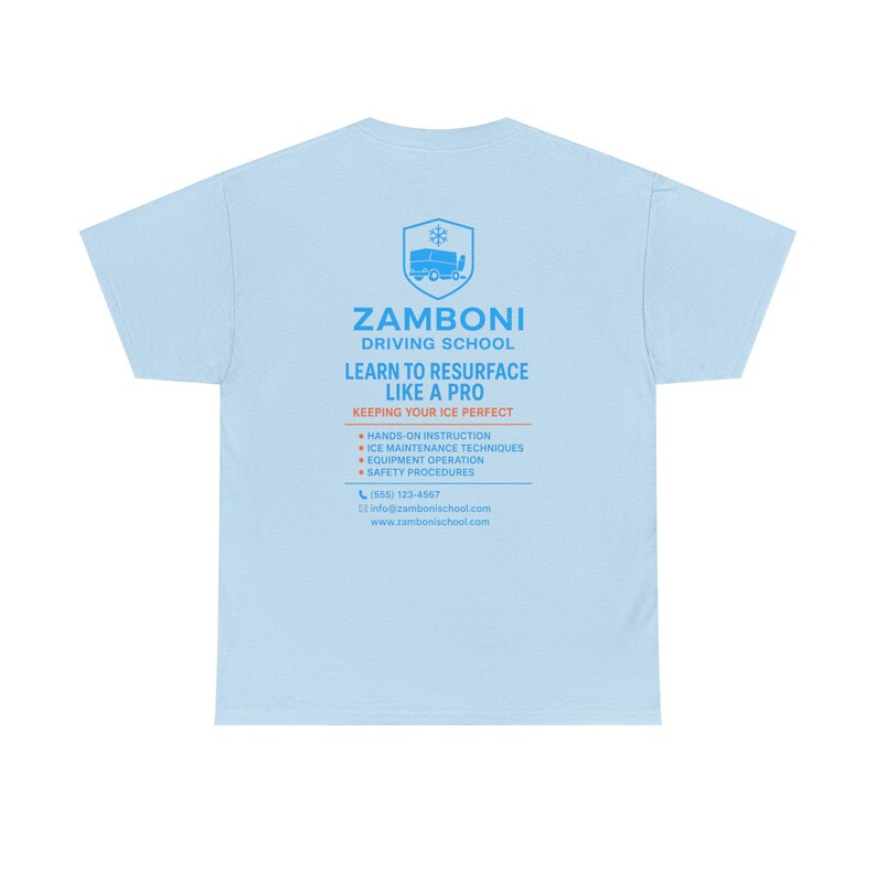 Zamboni Driving School Tee | Learn to Resurface Like a Pro, Ice Rink Shirt image 6