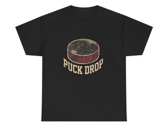Puck Drop Hockey Puck T-Shirt | Vintage Sports Tee