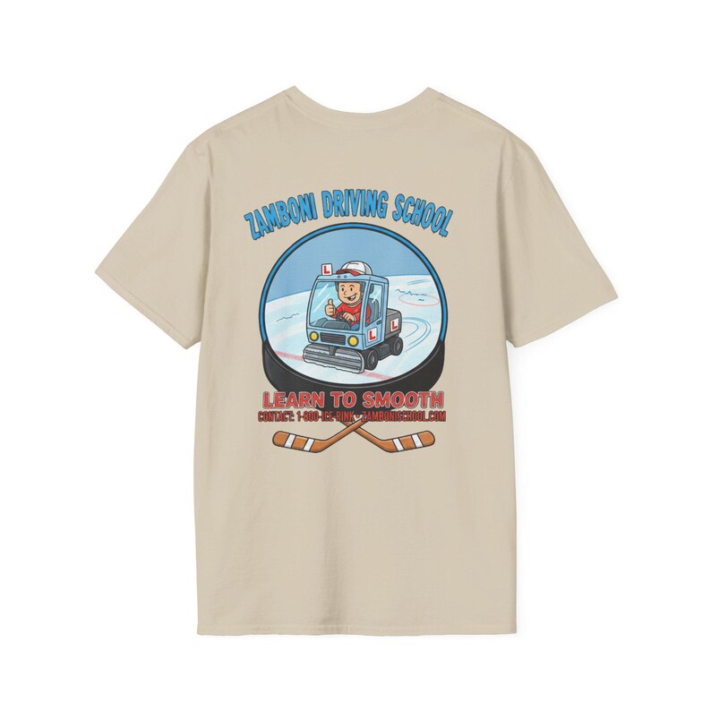 Zamboni Fahrschule T-Shirt | Hockey-Thema-T-Stück Bild 5