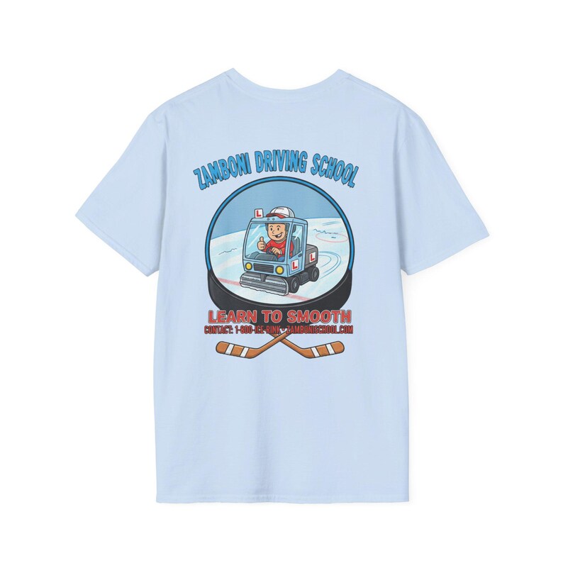 Zamboni Fahrschule T-Shirt | Hockey-Thema-T-Stück Bild 7