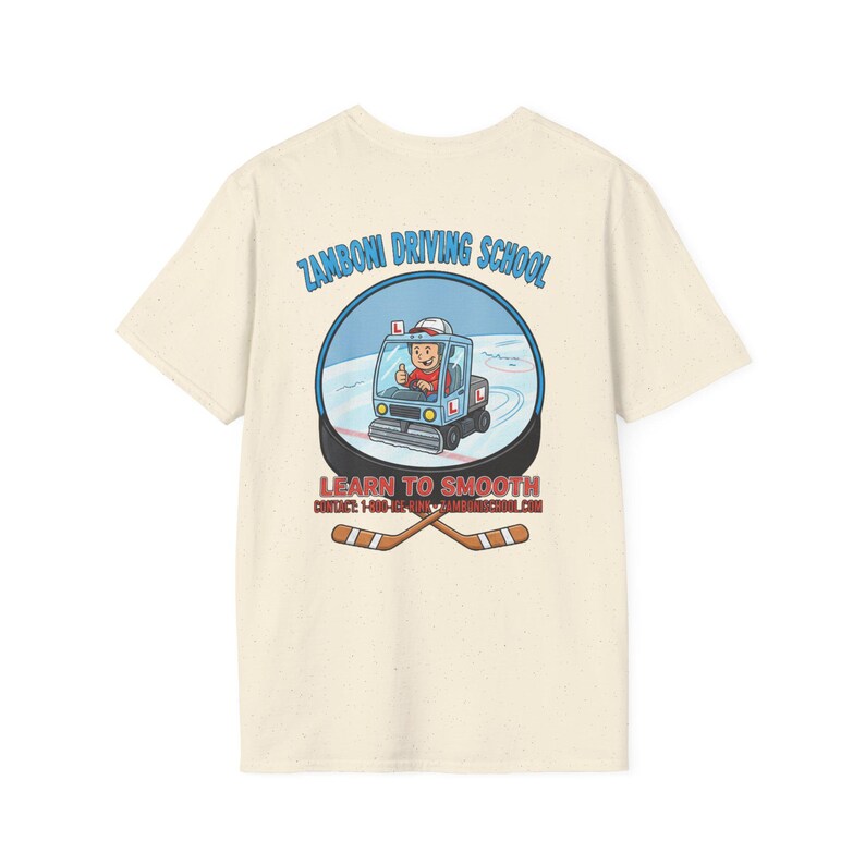 Zamboni Fahrschule T-Shirt | Hockey-Thema-T-Stück Bild 6
