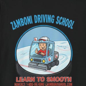 Zamboni Fahrschule T-Shirt | Hockey-Thema-T-Stück Bild 1