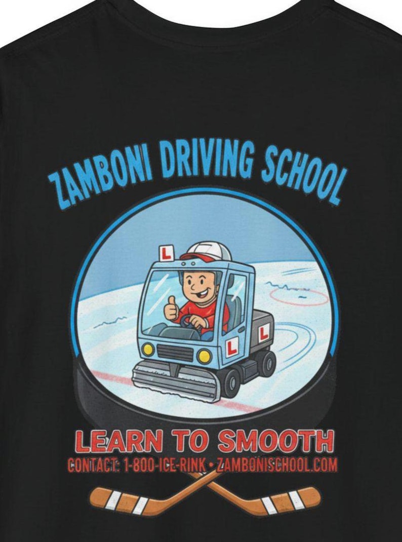 Zamboni Fahrschule T-Shirt | Hockey-Thema-T-Stück Bild 1