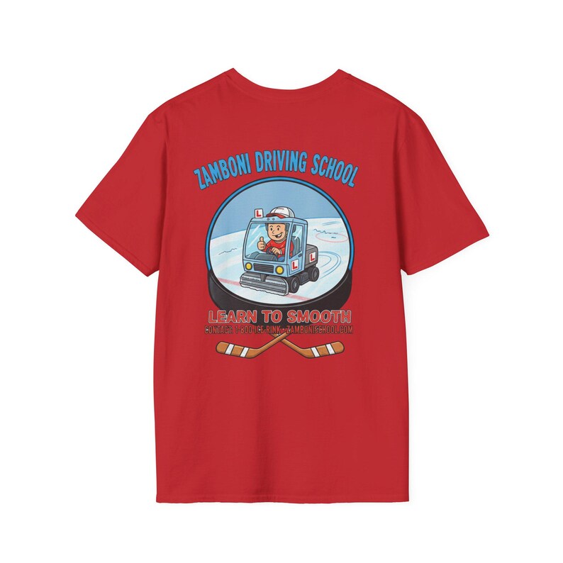 Zamboni Fahrschule T-Shirt | Hockey-Thema-T-Stück Bild 12