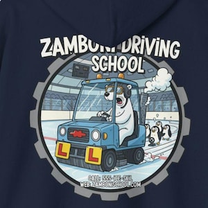 Zamboni Driving School Hoodie | Ice Rink Cartoon Zamboni Crew image 1