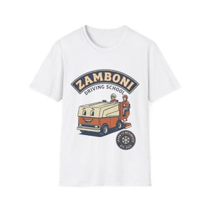 Zamboni Fahrschule T-Shirt | Retro Ice Arena Fahrzeug Grafik Bild 2