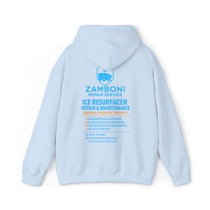 Sudadera con capucha del servicio de reparación de repavimentadoras de hielo Zamboni / Logotipo de mantenimiento de hielo imagen 5