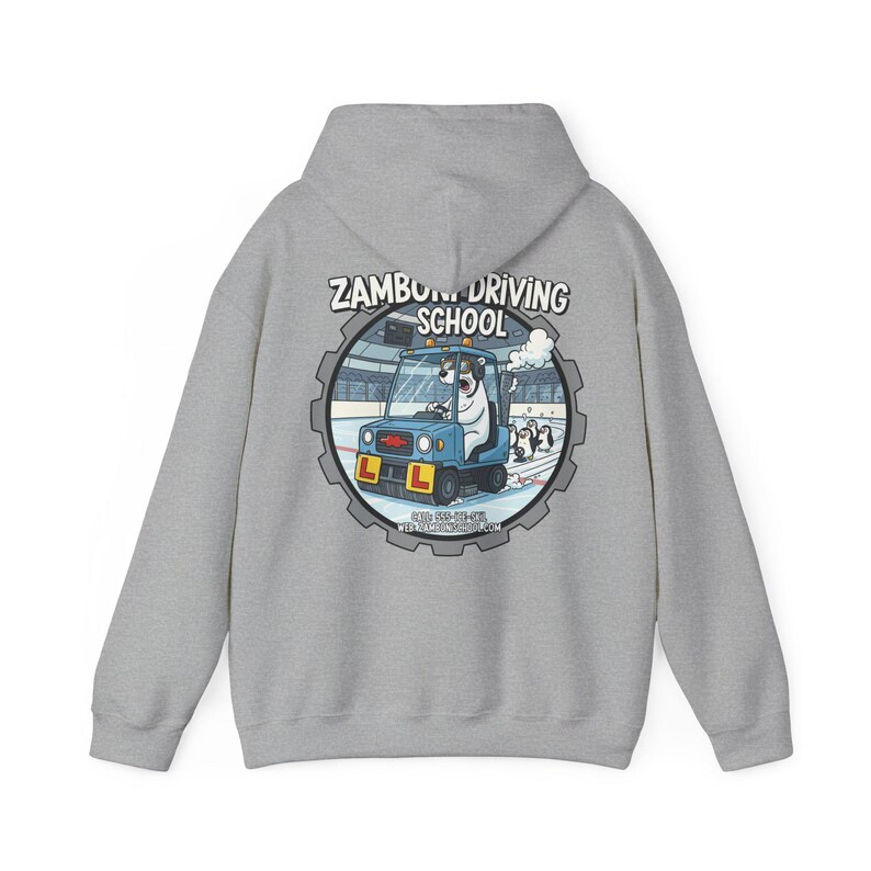 Zamboni Driving School Hoodie | Ice Rink Cartoon Zamboni Crew image 4